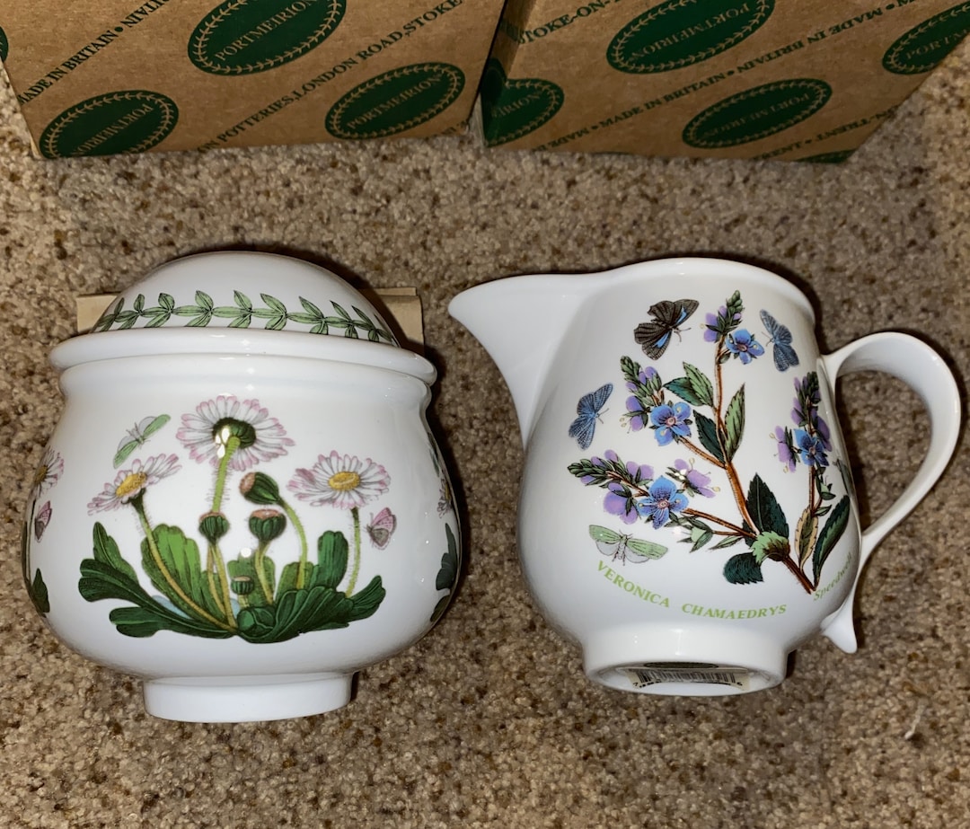Portmeirion Botanic Garden Creamer & Sugar Bowl Set Etsy