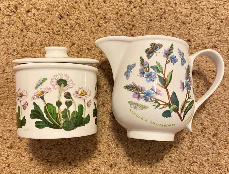 Portmeirion Botanic Garden Creamer & Sugar Bowl Set Etsy