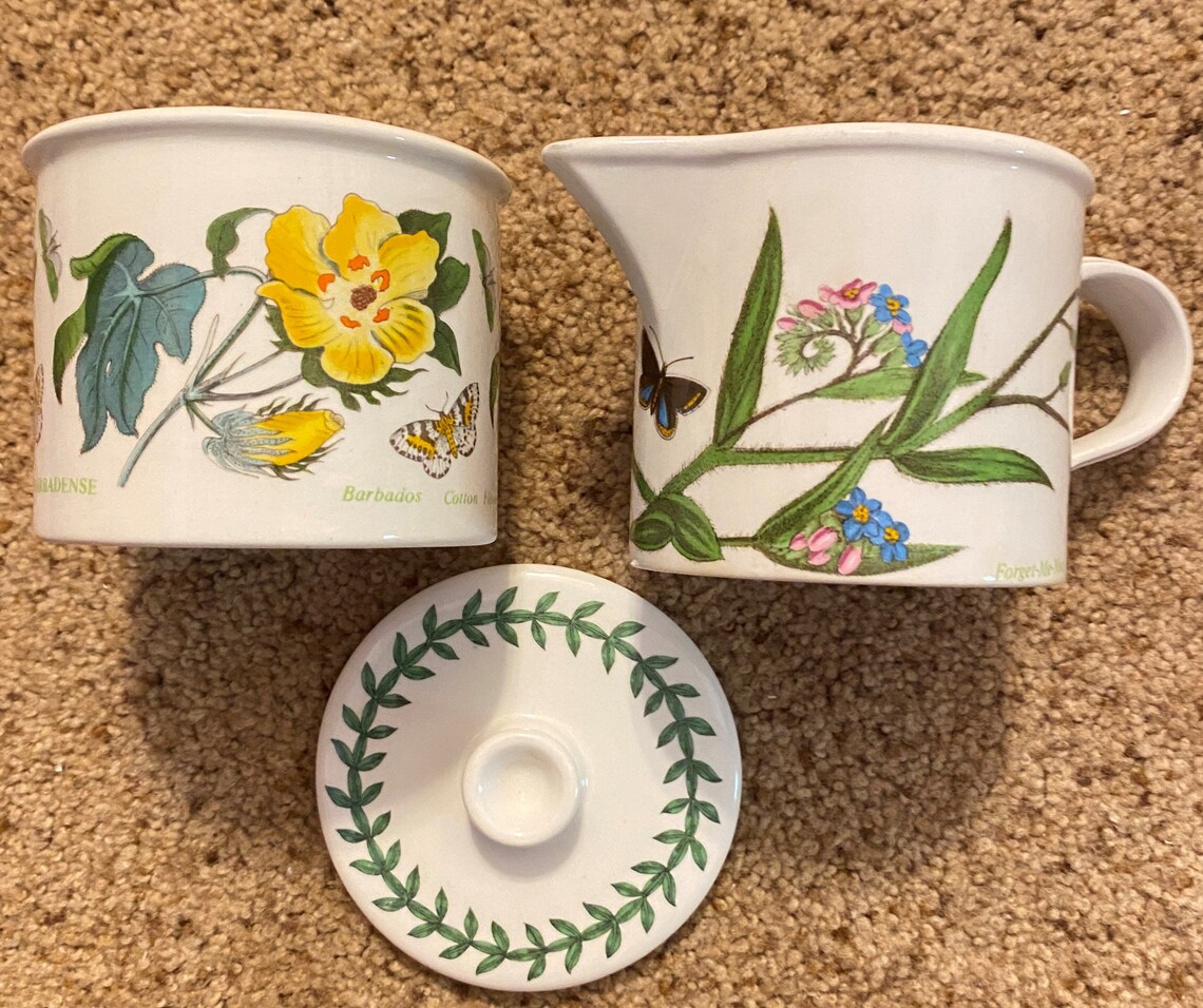 Portmeirion Botanic Garden Creamer & Sugar Bowl Set Etsy