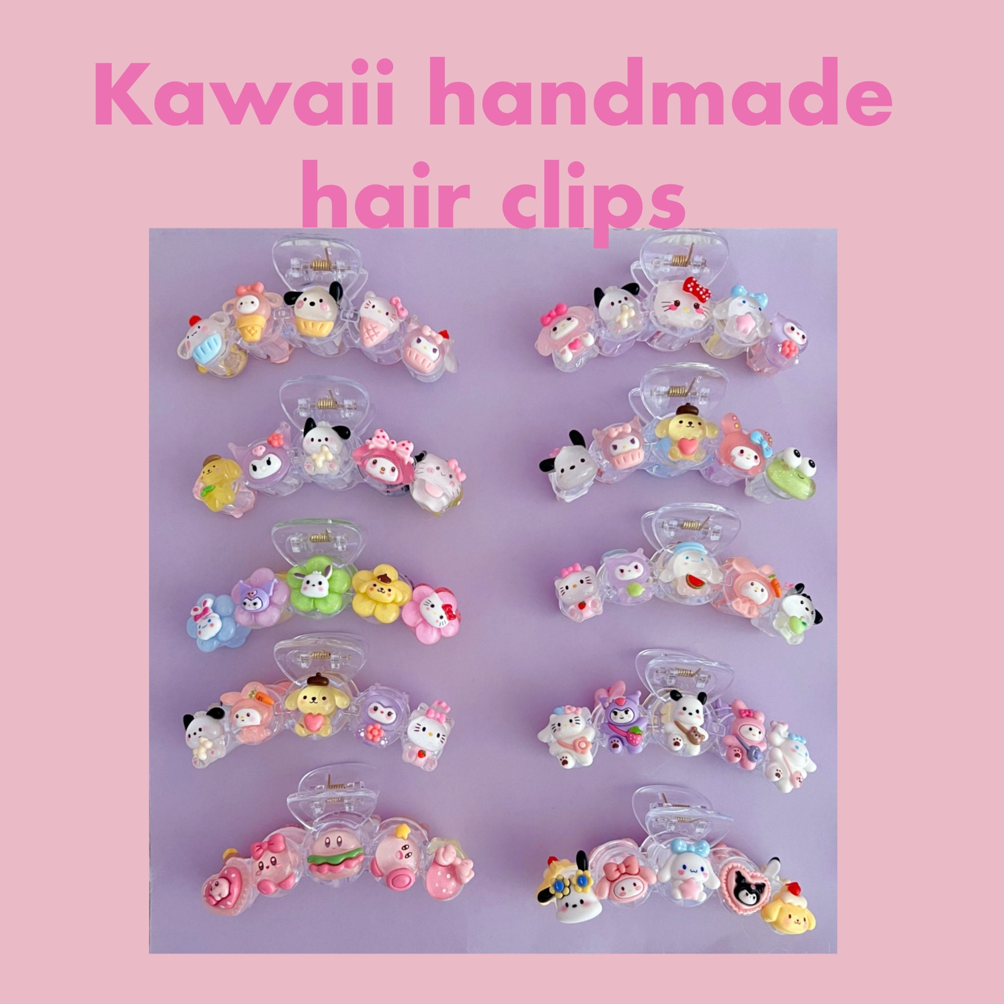 Kawaii Jumbo Hair Clip, Kawaii Hair Claw With Decoden Cream Glue