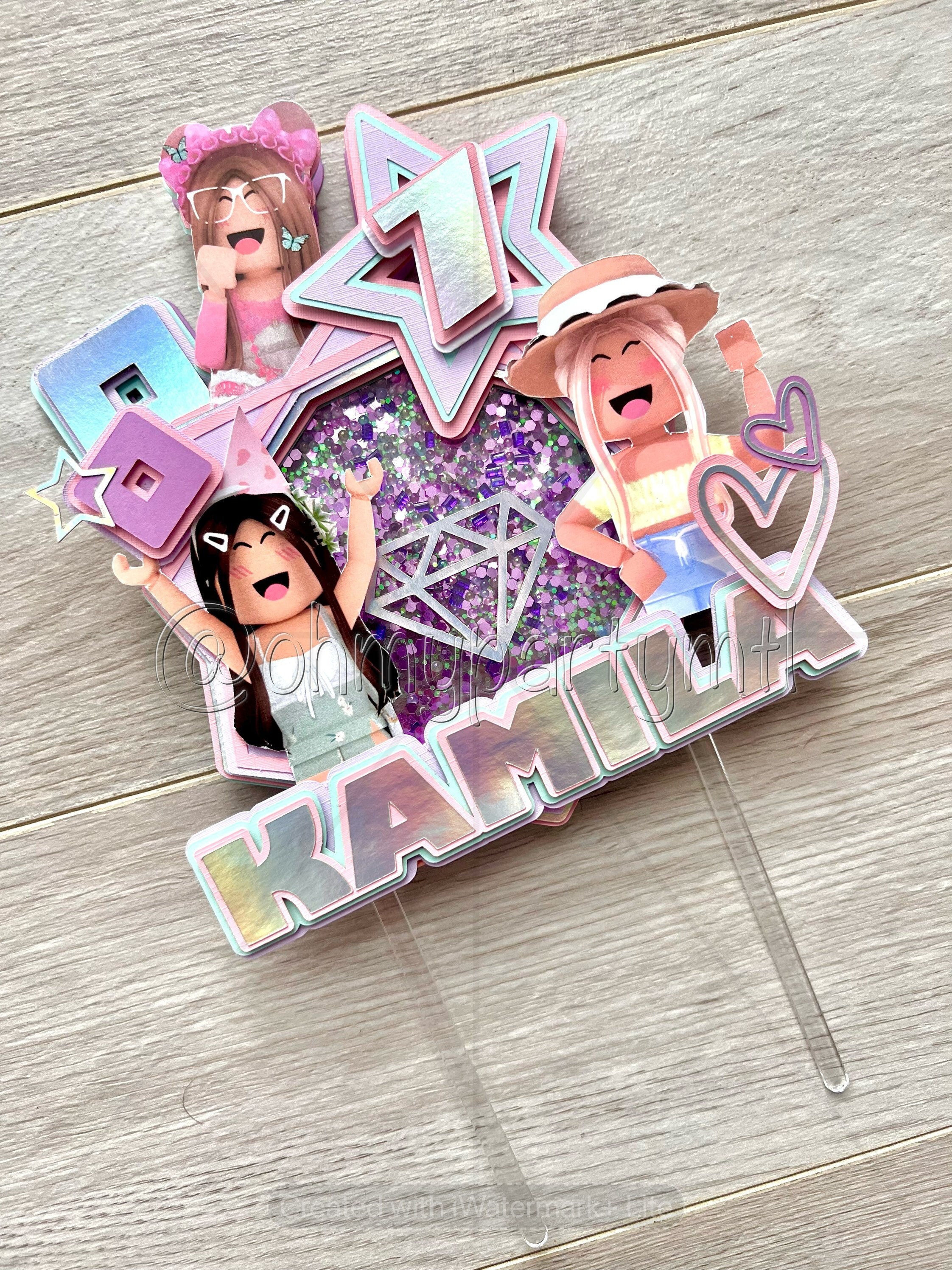 Girl Roblox Cake Topper Roblox Birthday Party Roblox Niña Etsy Australia