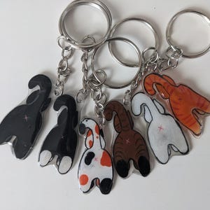 Cat Butt Shrink Plastic Keychains