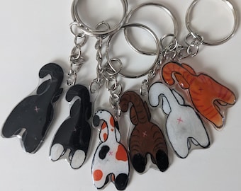 Cat Butt Shrink Plastic Keychains