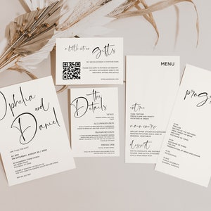 Minimalist Modern Wedding Invitation Template Bundle | Printable DIY Invite Set, Editable Invite, Customizable, Luxury
