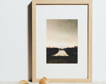 Printable Watercolor Wall Art // City Series: Washington, DC // Lincoln Memorial Reflecting Pool at Night // Instant Digital Download