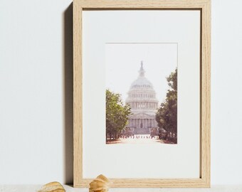 Printable Watercolor Wall Art // City Series: Washington, DC // U.S. Capitol // Instant Digital Download