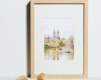 Printable Watercolor Wall Art // City Series: New York City // Central Park // Instant Digital Download