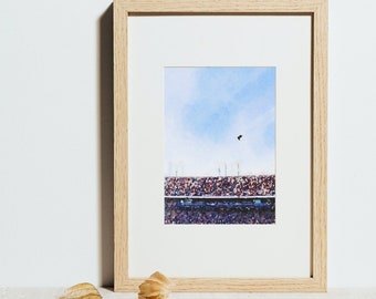 Printable Watercolor Wall Art // City Series: Auburn, AL // Jordan Hare Stadium - War Eagle // Instant Digital Download