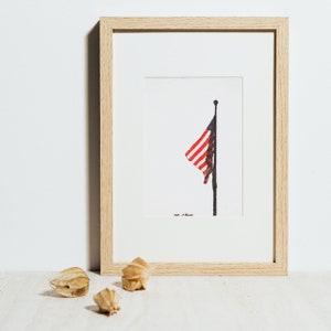 Printable Watercolor Wall Art // City Series: Washington, DC // American Flag // Instant Digital Download