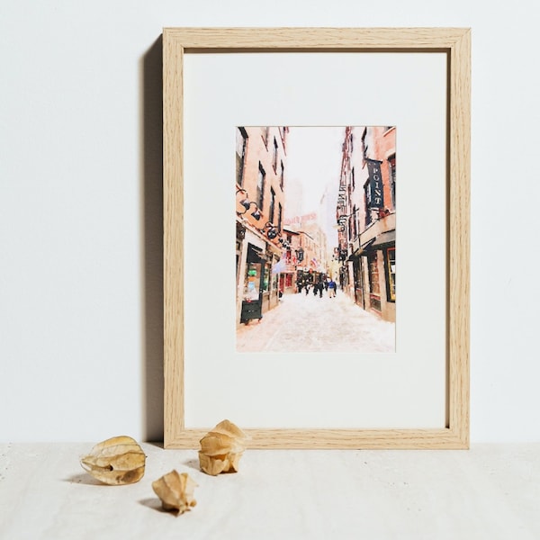 Printable Watercolor Wall Art // City Series: Boston // Marshall Street // Instant Digital Download