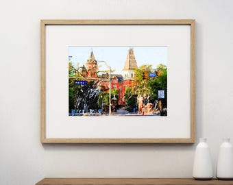 Printable Watercolor Wall Art // City Series: Auburn, AL // Toomer's Corner // Instant Digital Download