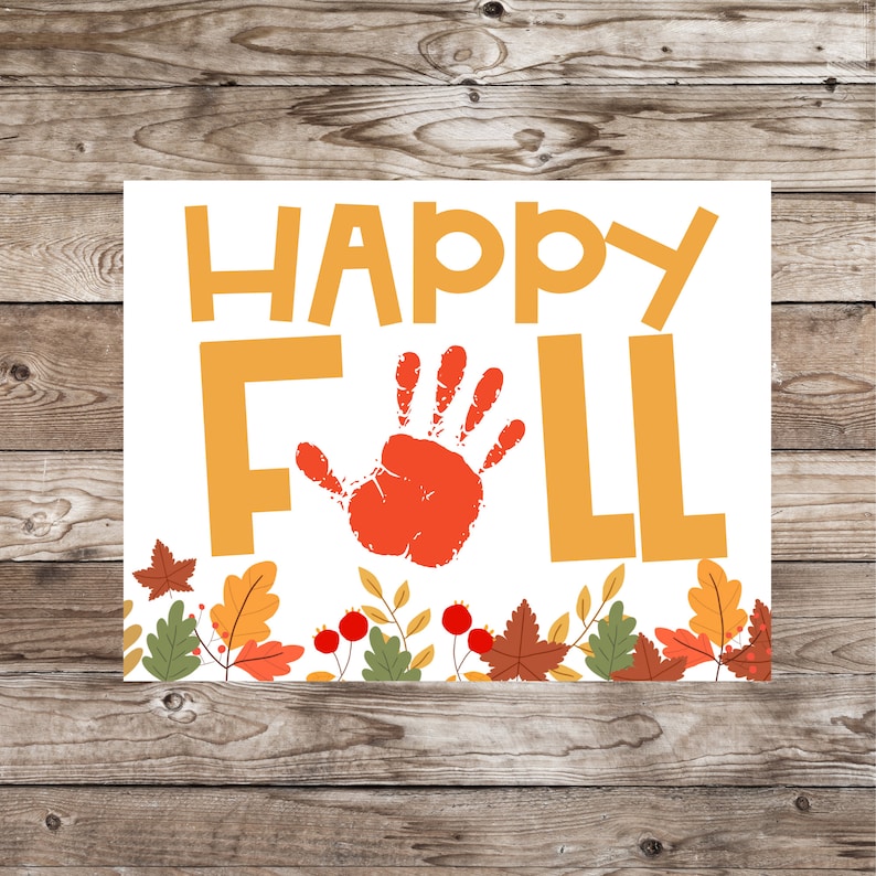 Happy Fall Handprint Craft | Fun Fall Activity | Thanksgiving Keepsake ...