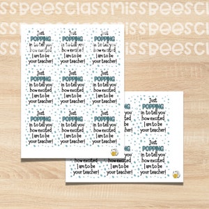 Popping With Excitement Meet the Teacher Treat Tag | Back to School ...