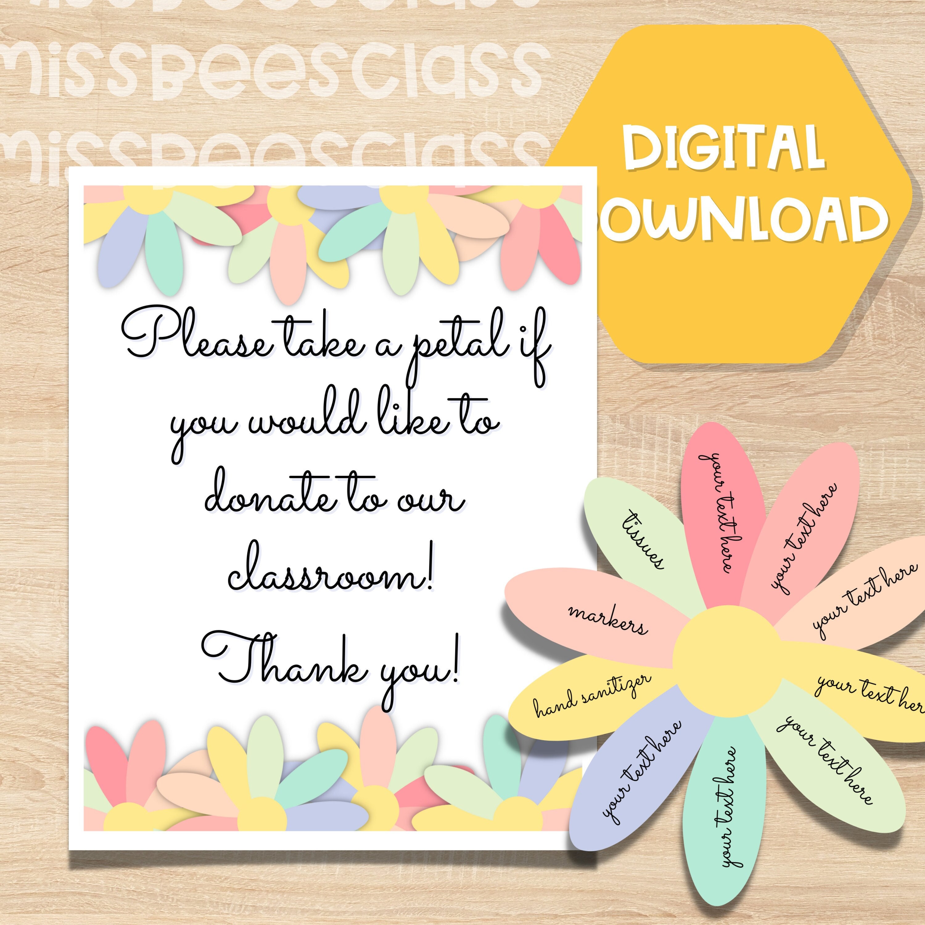 Editable Classroom Donation Printable Teacher Wish List 