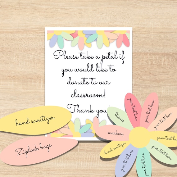 Editable Classroom Donation Printable Teacher Wish List 