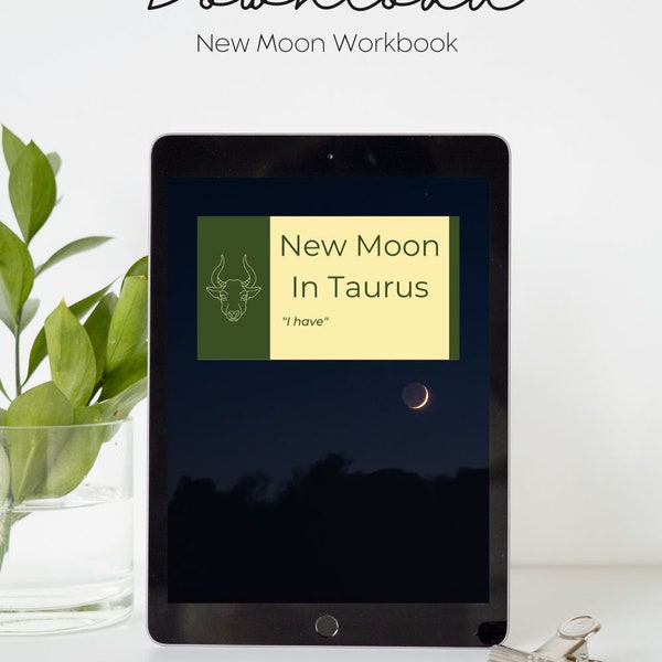 Comment travailler avec la nouvelle lune dans le livre d'astrologie du taureau, cahier d'exercices imprimable de la nouvelle lune du taureau, journal d'astrologie, interprétation de l'astrologie