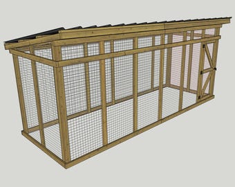 6x18 Hühner Auslauf-Pläne - DIY Begehbarer Hühner Auslauf-Pläne - Hühnerstall-Pläne mit Auslauf
