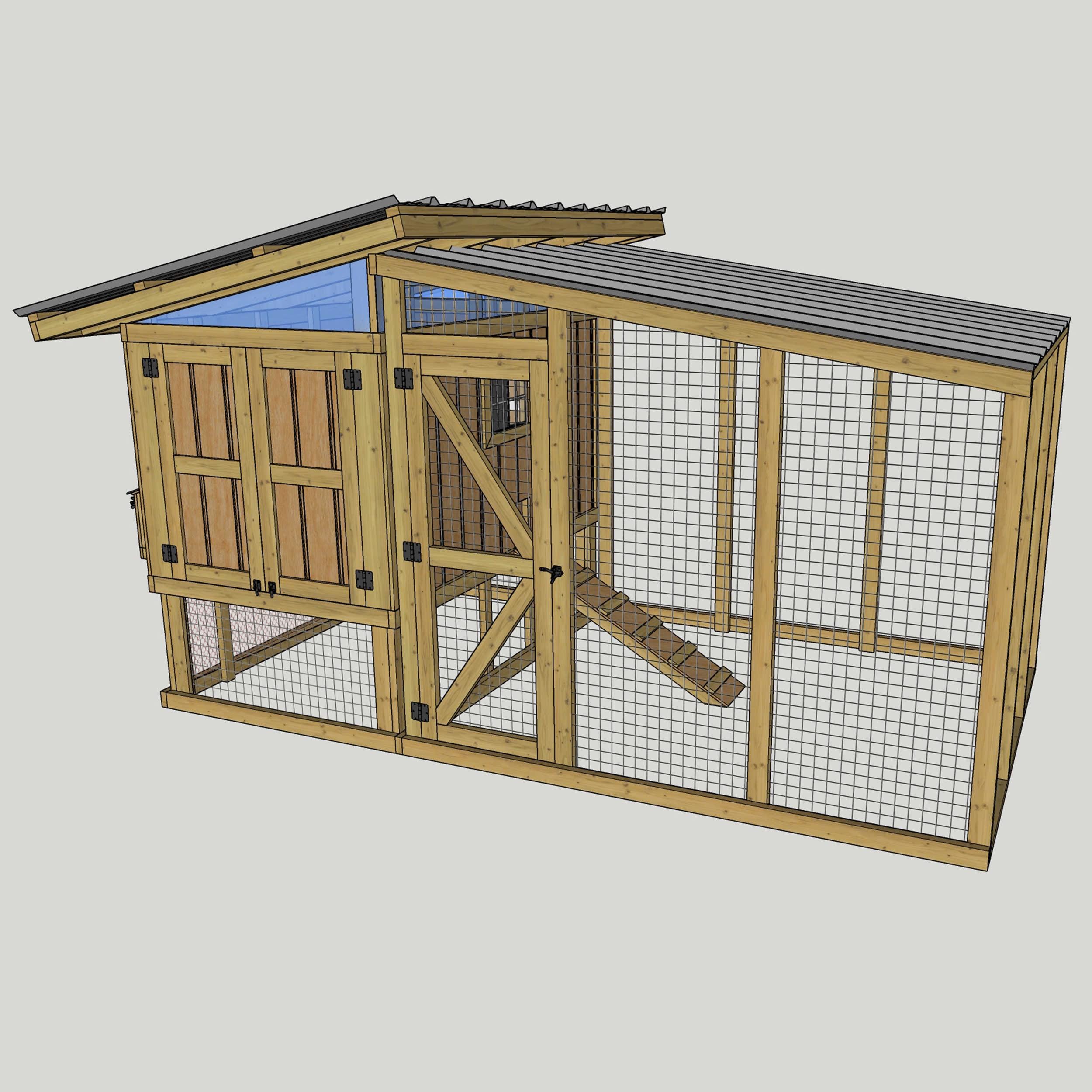 DIY鶏小屋 8x14 鶏小屋の設計図 - 鶏小屋と鶏舎のDIY設計図 - 鶏小屋と鶏舎のDIY