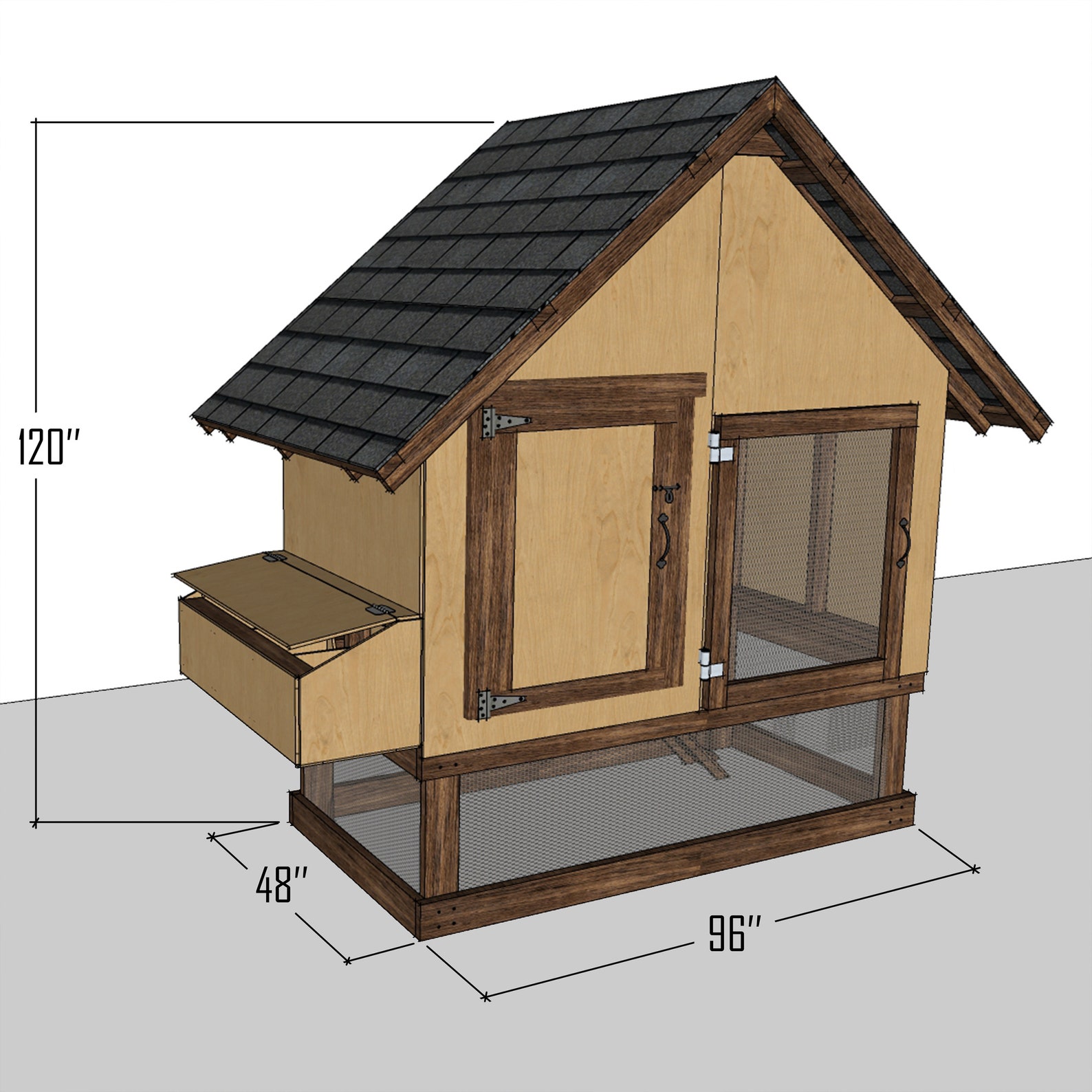 4x8 Chicken Coop Plans - Diy Chicken Coop With Run Plans - Build Wood ...