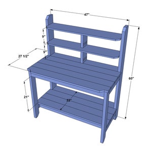 DIY Potting Bench Plans Wood Potting Outdoor Table Plans Garden table Plant Plans image 2