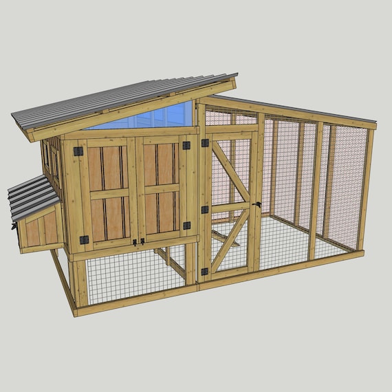 DIY鶏小屋 4x8 鶏小屋の設計図：DIY 鶏舎のパターン（デジタルダウンロード