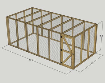8x18 Hühnerstall-Pläne - DIY Begehbarer Hühnerlauf-Plan - Hühnerstall-Pläne mit Auslauf