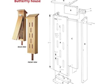 Planos de casa de mariposas de bricolaje - Construya un jardín de casa de mariposas - Planes de hábitat de mariposas de madera de bricolaje pdf
