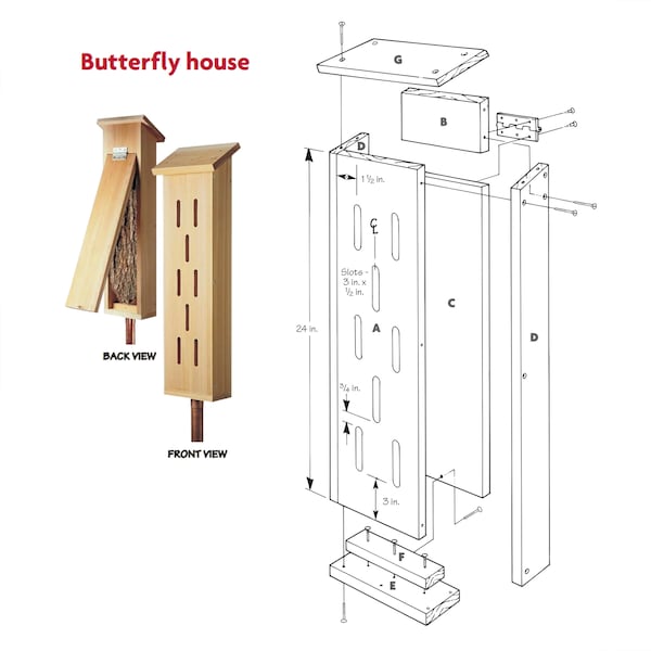 DIY Butterfly House Plans - Build Butterfly house Garden - DIY Wood Butterfly Habitat Plans pdf