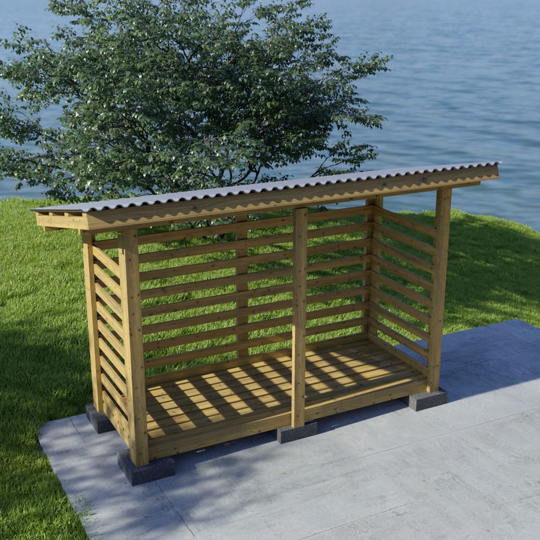 4x10 Firewood Shed Plans - Build Firewood Storage Garden - DIY Firewood