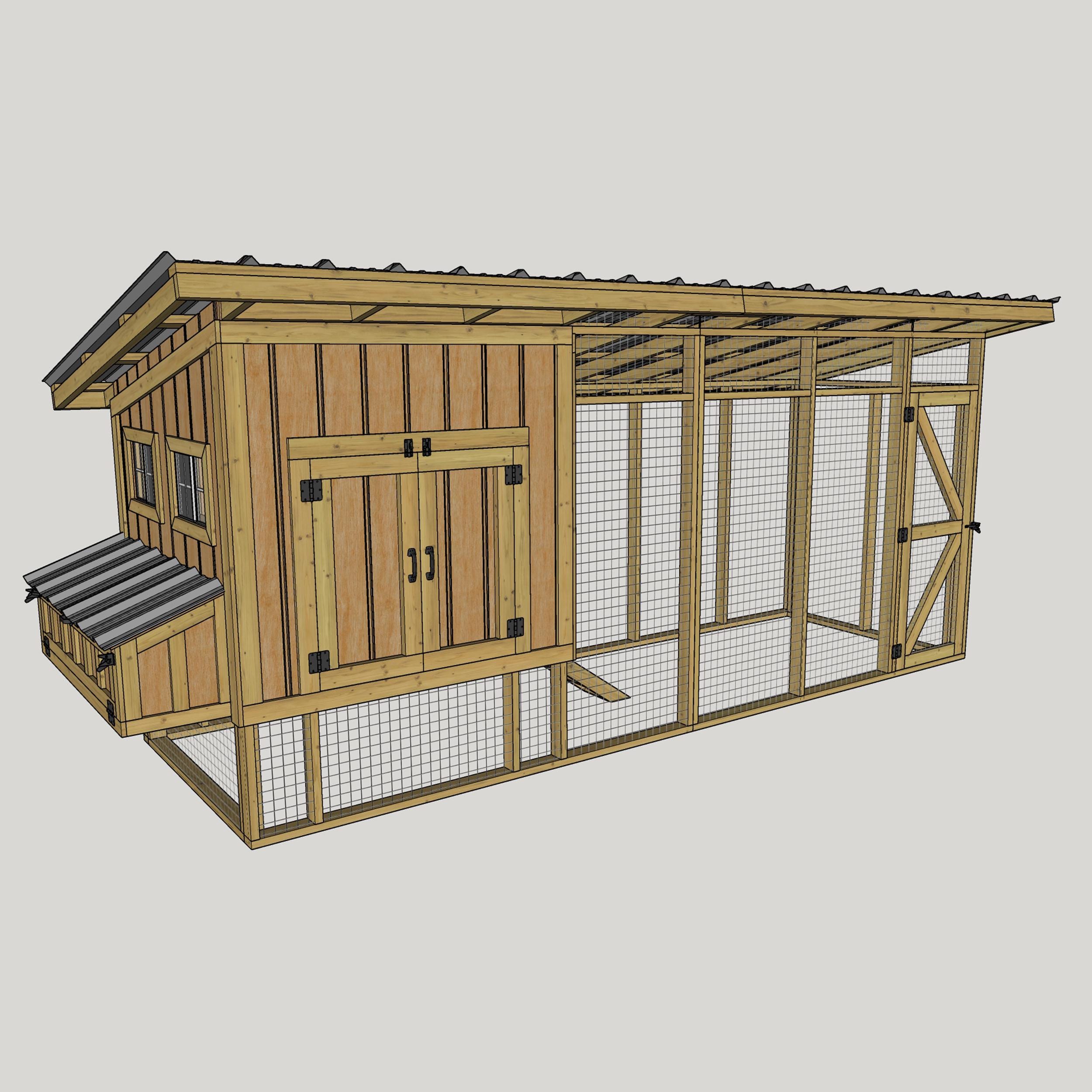 6x16 Chicken Coop Plans - DIY Chicken Coop Plans With Run - DIY Chicken Run  Plans - Chicken Coop \u0026 Run Plans - Etsy, image size:2500x2500