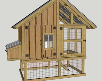 4x8 Chicken coop plans - DIY Chicken coop plans with run - DIY Chicken run plans - Chicken Coop & Run Plans
