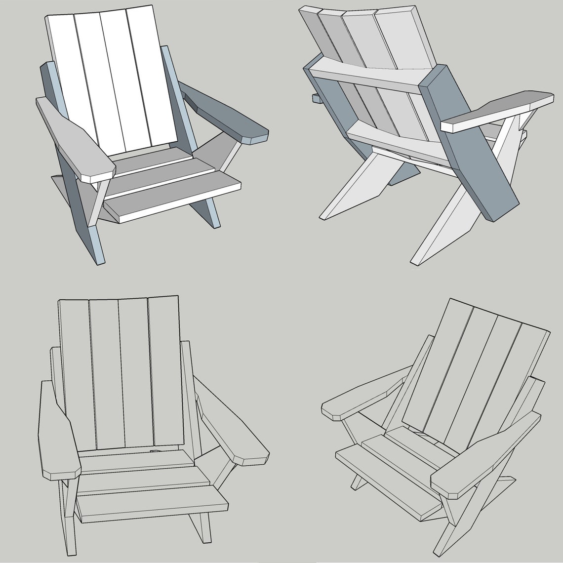 Modern Adirondack Chair Plans Diy Wooden Chair Plans Build Outdoor