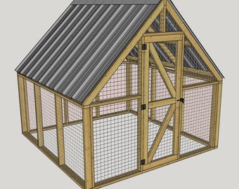 20x20cm Hühnerstall Pläne - DIY Begehbarer Hühnerstall Pläne - Hühnerstall Pläne mit Auslauf