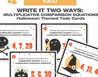 Multiplicative Comparison Fourth Grade Math 4.OA.A.1 - Halloween Theme