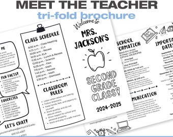 EDITABLE Meet the Teacher Letter Brochure • Canva and Google Slides Templates for  Back To School • Open House