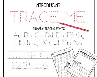 Alphabet Tracing Fonts • Primary Font TRACE ME Lined and Unlined Tracing Fonts
