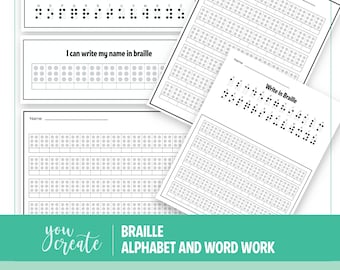Braille | Braille Alphabet and Word Work | Learn to write Braille • Includes Editable Worksheets
