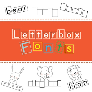 Letterbox Font Letters in Box Font Educational Font Tracing Font 6 ...