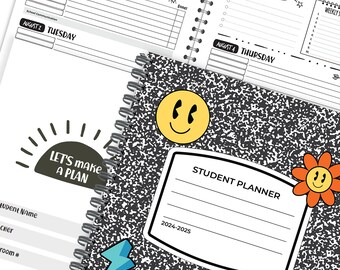 Student Planner 2024-2025  | Loaded! Reference Pages, Monthly and Weekly | Print and Create with Fun Cover Designs