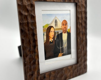 Walnut Picture Frame With Hand Gouged Detailing