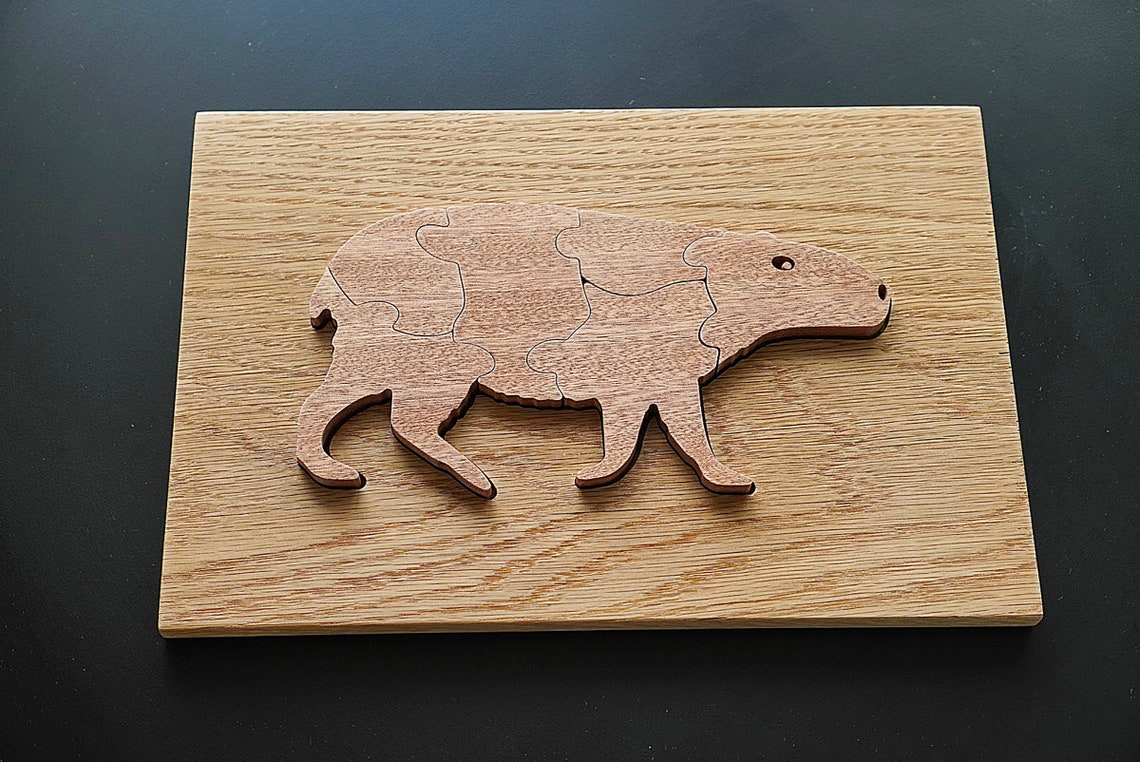 Capybara Wooden Puzzle for Kids Gift Wooden Toy Free Etsy