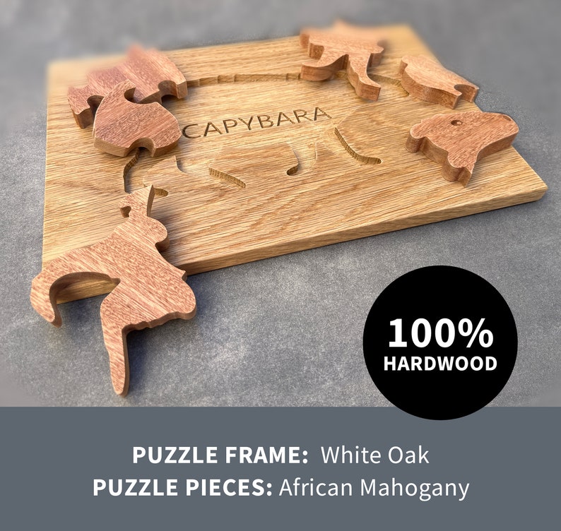 Capybara Wooden Puzzle for Kids Gift Wooden Toy Free Etsy