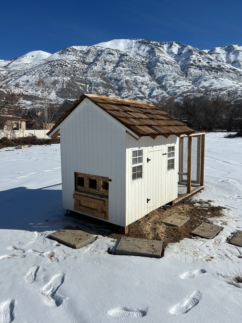 Chicken Coop With Attached Run Plans 612 Chickens Etsy