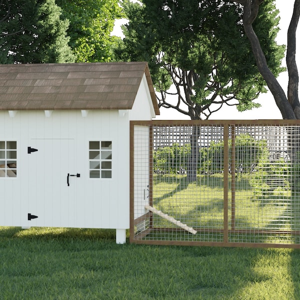 Chicken Coop with Attached Run Building Plans | DIY Coop Plans for 6-12 Chickens | Instant Digital PDF Download