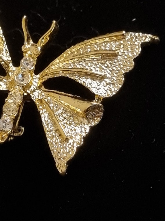 GERRY'S Butterfly Rhinestone Brooch - signed/mark… - image 5