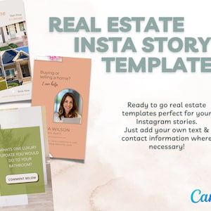 10 Instagram Story Template for Real Estate Agents - Beige & Coral Customizable Canva Design