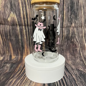 Ghost Cowgirl Glass Cup