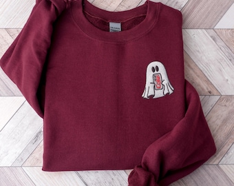 ゴーストソーダ刺繍スウェットシャツ | 不気味なハロウィンプルオーバー