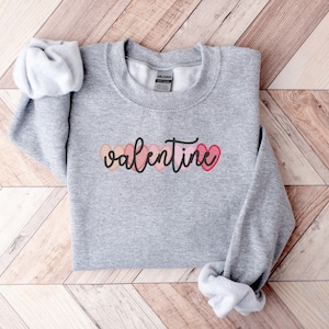 Valentine Hearts Embroidered Sweatshirt | Hearts Crewneck