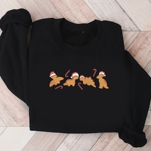Dino Nuggets Christmas Embroidered Sweatshirt | Christmas Crewneck